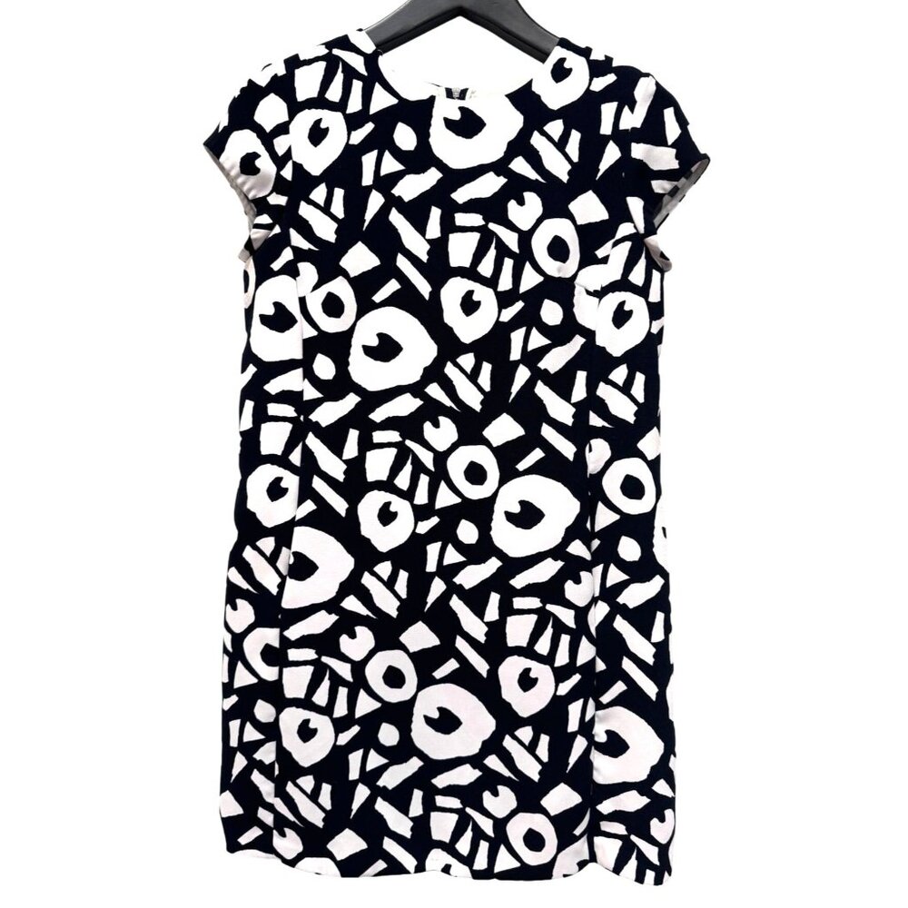 Ann Taylor Loft Petites Dress Black and White Geometric Pattern Women's 10P
